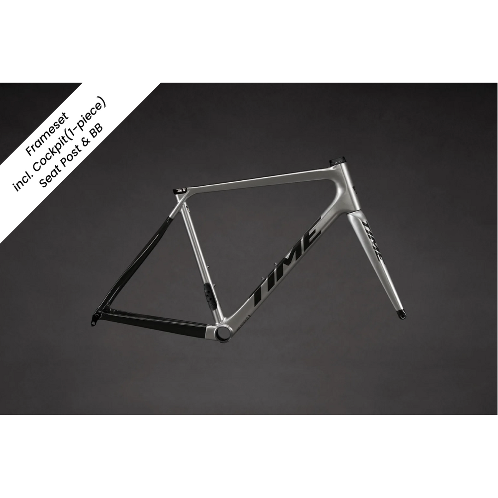 TIME Alpe D'Huez Road Frameset (Brilliant Silver V47) incl. BLKTEC R8/S6 Finishing Kit