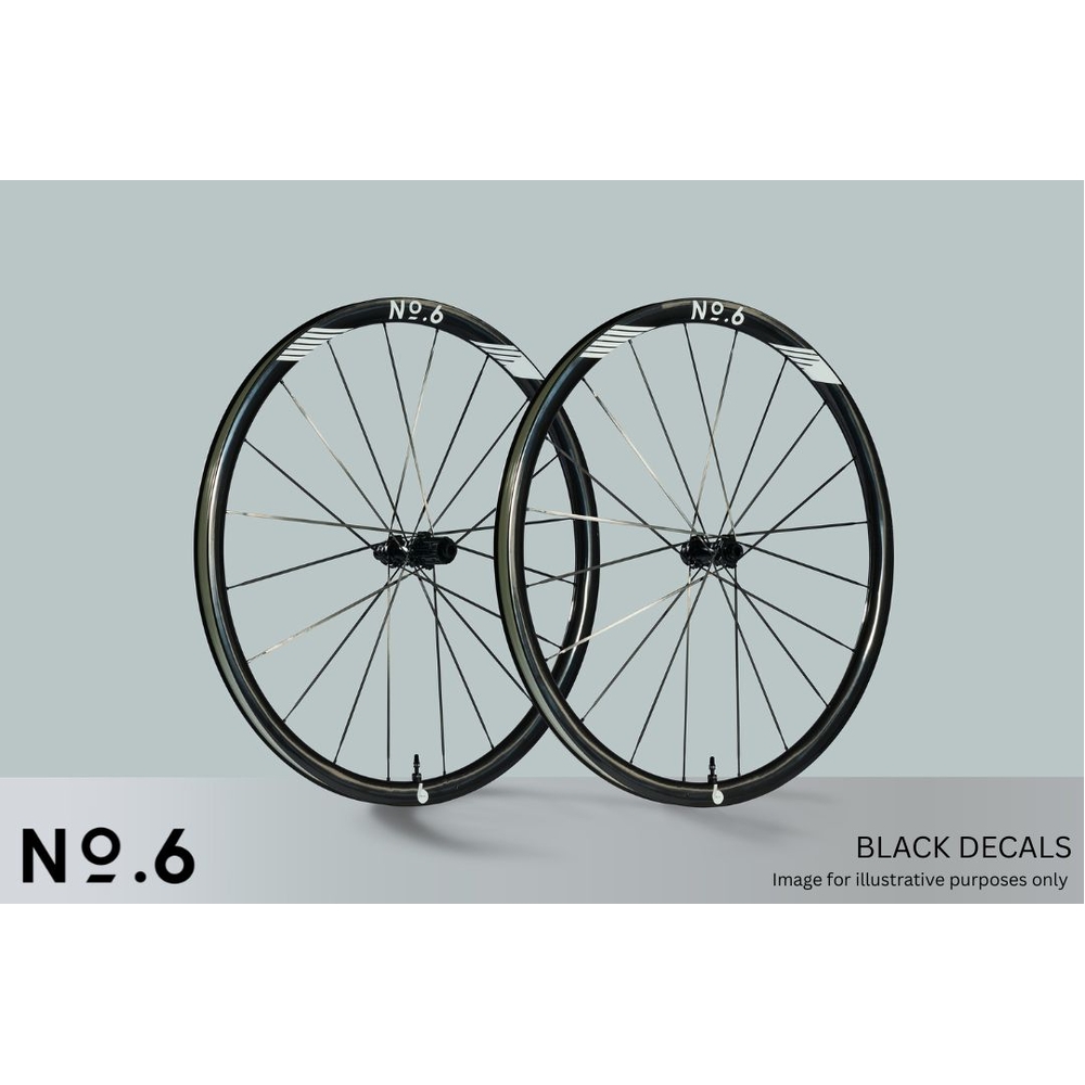 No.6 30/30 Superlight Climb Road Wheelset Black Graphics - 1098g