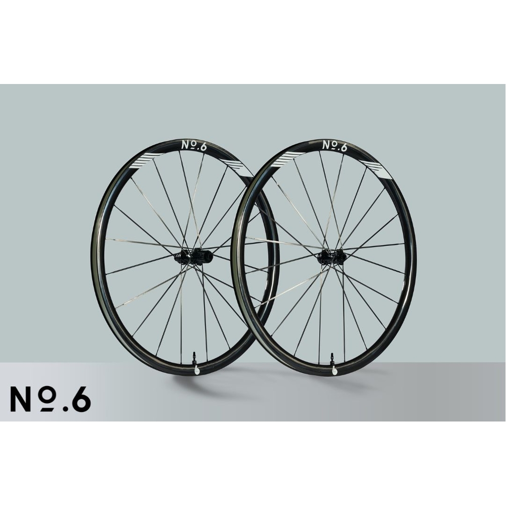 No.6 30/30 Superlight Climb Road Wheelset White Graphics - 1098g