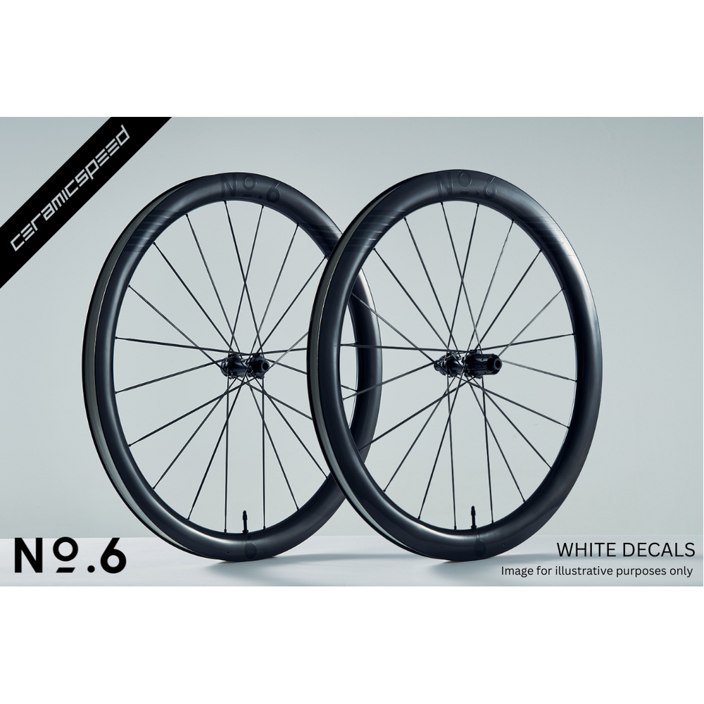 No.6 45/50 CeramicSpeed Superlight All Round Road Wheelset White Graphics - 1260g