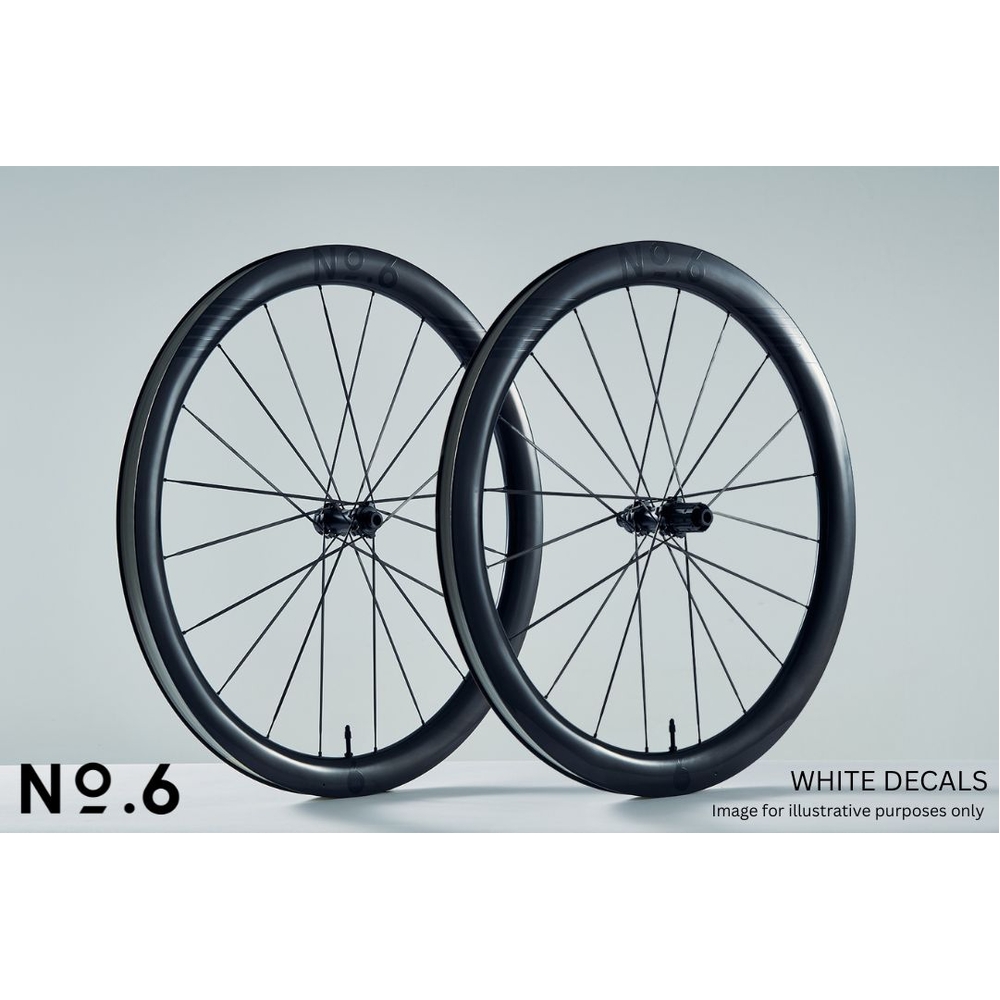No.6 45/50 Superlight All Round Road Wheelset White Graphics - 1260g